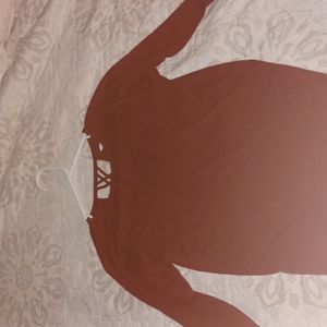 Red velvet long sleeve shirt